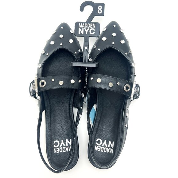 Sz 8 NWT Madden NYC Devin Stud Rhinestone Pointed Toe Mary Jane Slingback Sandal - Picture 2 of 11